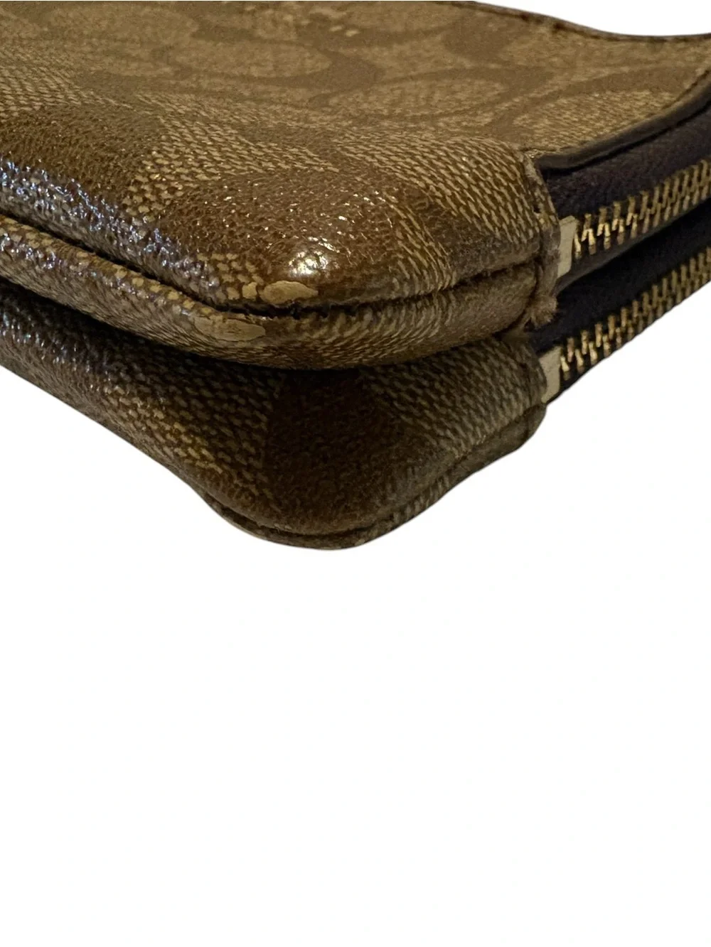 Coach Double Corner Zip Wristlet in Signature Canvas
